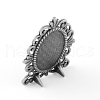 Tibetan Style Alloy Mirror Cabochon Settings TIBEP-S293-081AS-LF-4