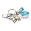26Pcs Transparent Epoxy Resin & Transparent Acrylic & Faux Suede Tassel Keychain KEYC-JKC01202-23-3