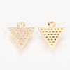 Brass Micro Pave Cubic Zirconia Charms X-ZIRC-Q002-137G-2