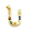 Brass Micro Pave Clear Cubic Zirconia Pendants KK-G521-01G-U-01-1