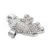 304 Stainless Steel Micro Pave Clear Cubic Zirconia Pendants STAS-K281-02P-2