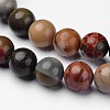 Natural Polychrome Jasper/Picasso Stone/Picasso Jasper Beads Strands G-D809-04-8mm-3
