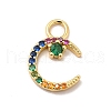 Rack Plating Brass Micro Pave Cubic Zirconia Charms KK-P230-21G-B-1