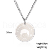 Stainless Steel Male Flat Round Pendant Cartoon Couple Twisted Chain Necklaces QA8832-1-1