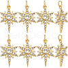 Beebeecraft 8Pcs Brass Micro Pave Clear Cubic Zirconia Pendants ZIRC-BBC0002-62G-1