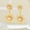 Fashion Stainless Steel Flower Dangle Stud Earrings HU8557-5