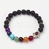 Natural & Synthetic Gemstone Beaded Stretch Bracelets BJEW-P065-07-1