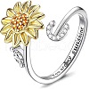 Adjustable Brass Rhinestone Rotating Cuff Rings FS-WG5B177-03-1