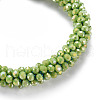 AB Color Plated Faceted Opaque Glass Beads Stretch Bracelets BJEW-S144-003D-09-3