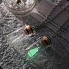 Halloween Luminous Ghost Glass Drift Bottle Pendant Necklaces & Dangle Earrings Sets FS-WG90D60-01-5