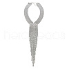 Alloy Crystal Rhinestone Long Tassel Choker Necklaces for Women WGF53C1-02-1