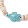 Natural Cultured Freshwater Pearl and Synthetic Turquoise Beads Stretch Bracelets BJEW-JB11876-01-3