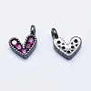 Brass Micro Pave Cubic Zirconia Charms RB-I078-66B-NR-2