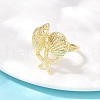 Ocean Theme Brass Cuff Rings RJEW-C135-01G-03-3