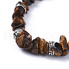 Natural Tiger Eye Chip Bracelets BJEW-JB04489-01-2