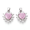 Brass Micro Pave Cubic Zirconia Pendants KK-N264-09P-1