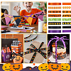  8Rolls 8 Colors Halloween Polyester Printed Grosgrain Ribbon OCOR-PH0004-26-6