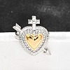 Gothic Style Brass Micro Pave Clear Cubic Zirconia Cuff Rings for Women RJEW-U051-02D-GP-1