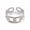 304 Stainless Steel Hollow Arch Open Cuff Rings for Women RJEW-G285-57P-2