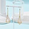 Brass Earring Hooks with Tray EJEW-JE05582-01-3