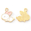 Light Gold Plated Alloy Enamel Pendants ENAM-R136-22B-2