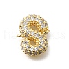 Brass Micro Pave Cubic Zirconia Letter Links KK-I717-04S-1
