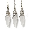 Natural Quartz Crystal Pointed Dowsing Pendulums AJEW-P113-01P-04-1