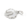 Brass Pave Natural White Shell Religion Pendants KK-S522-23P-A-2