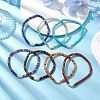 Natural Gemstone and Pearl Beads Btacelets BJEW-JB10681-2