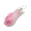 5Pcs Electroplated Natural Quartz Pendants PALLOY-JF03162-4