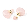 Natural Rose Quartz Perfume Bottle Pendants G-L623-07G-04-2