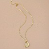 Moon & Heart Brass Micro Pave Clear Cubic Zirconia Pendant Necklaces FS-WG7C282-01-2