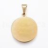 Real 18K Gold Plated 304 Stainless Steel Pendants X-STAS-H372-01K-2