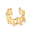 Ion Plating(IP) 304 Stainless Steel Fence Shape Open Cuff Ring RJEW-I085-22G-2