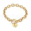 Golden 304 Stainless Steel Charm Bracelets NJEW-K284-01G-L-4