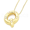 Brass & Plastic Pearl Letter Pendant Box Chain Necklaces for Women NJEW-U017-01G-17-2
