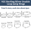 SUNNYCLUE 24Pcs 4 Styles 925 Sterling Silver Split Jump Rings STER-SC0001-43-2