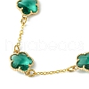 Glass Flower Link Bracelets BJEW-JB10219-02-3