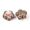 Flower Shape Polymer Clay Rhinestone Beads CLAY-U023-01C-2