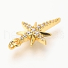 Brass Micro Pave Clear Cubic Zirconia Pendants ZIRC-O036-38G-3