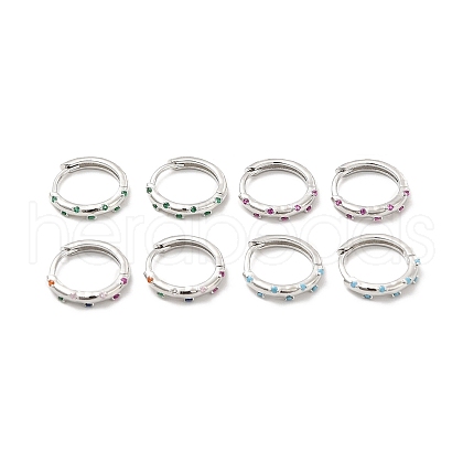 Cubic Zirconia Hoop Earrings EJEW-P213-20P-1