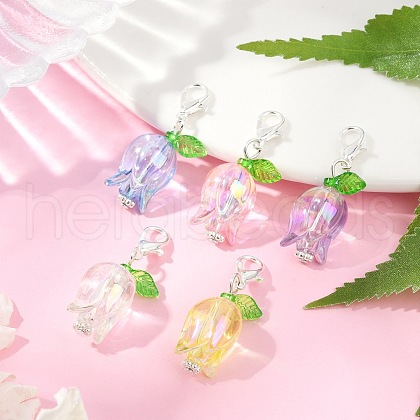 Tulip Acrylic Pendant Decorations HJEW-JM03082-02-1