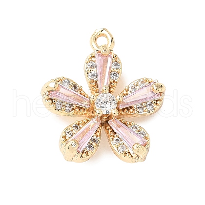 Brass Micro Pave Cubic Zirconia Pendants KK-D357-11G-1