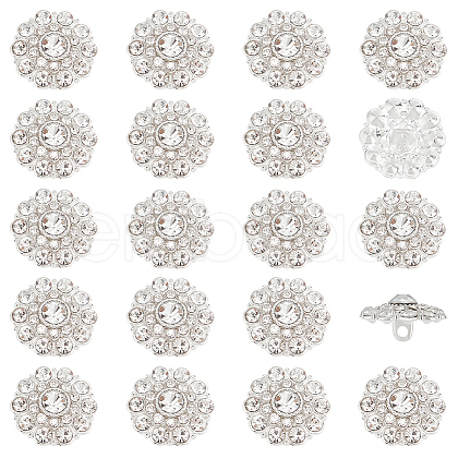 20Pcs 1-Hole Alloy Shank Buttons AJEW-FG0003-68-1