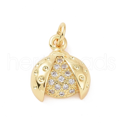 Brass Micro Pave Cubic Zirconia Charms X-KK-C012-44G-1