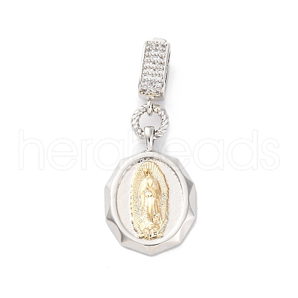 Brass Micro Pave Cubic Zirconia Pendants KK-S510-45GP-03-1