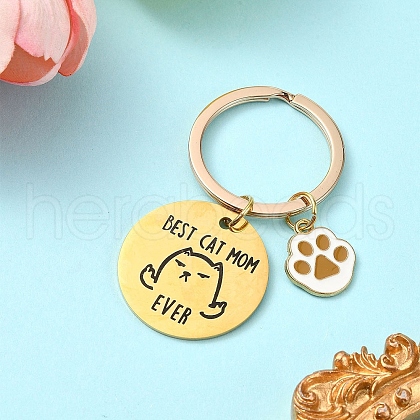 Alloy Enamel & 201 Stainless Steel Keychain KEYC-YW00101-02-1