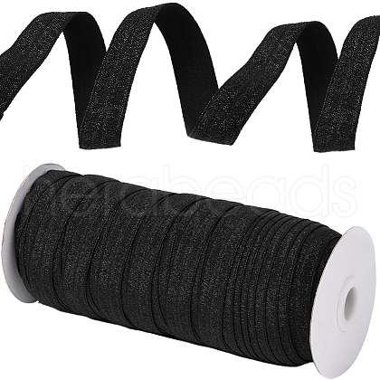 Gold and Silver Sparkle Elastic Side Nylon Ribbon NWIR-O010-01E-1