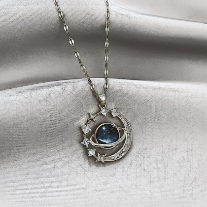 Zinc Alloy Crystal Rhinestone Pendant Necklaces WGBD940-03-1