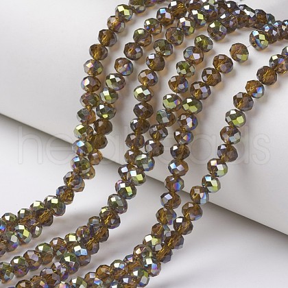 Electroplate Transparent Glass Beads Strands EGLA-A034-T8mm-S05-1